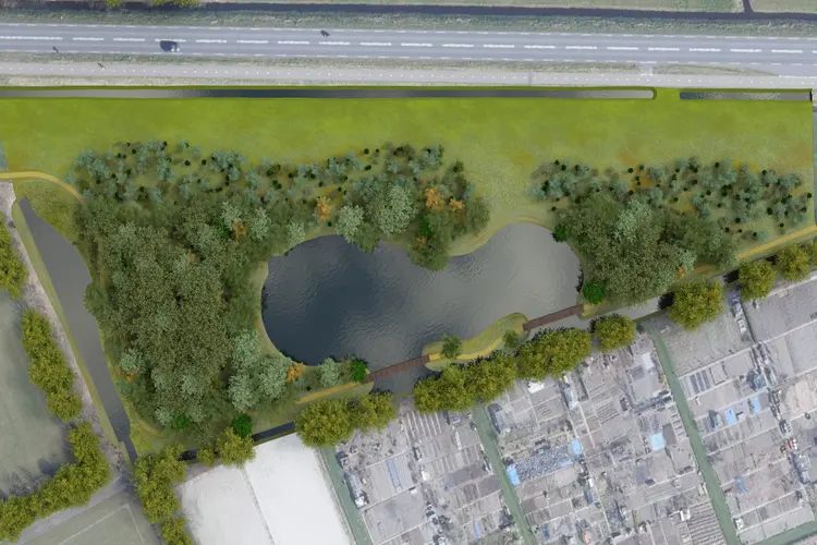 Natuurgebied en wandelpad langs N203