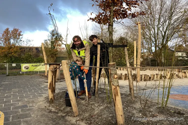Leerlingen fleuren het schoolplein op