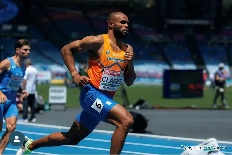 Ryan Clarke in actie op EK atletiek