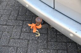 Sleepkabel breekt en raakt fietser