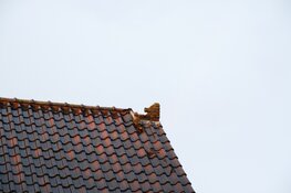 Schoorsteen van huis door blikseminslag in Limmen