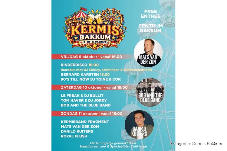 Drie dagen feest tijdens Kermis Bakkum met livemuziek en kinderdisco