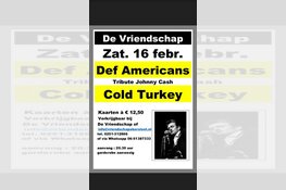 Johnny Cash Tribute en Cold Turkey zaterdag in De Vriendschap